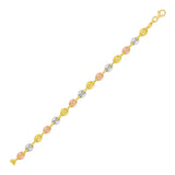14k Tri Color Gold Mariner Link Bracelet (4.90 mm)
