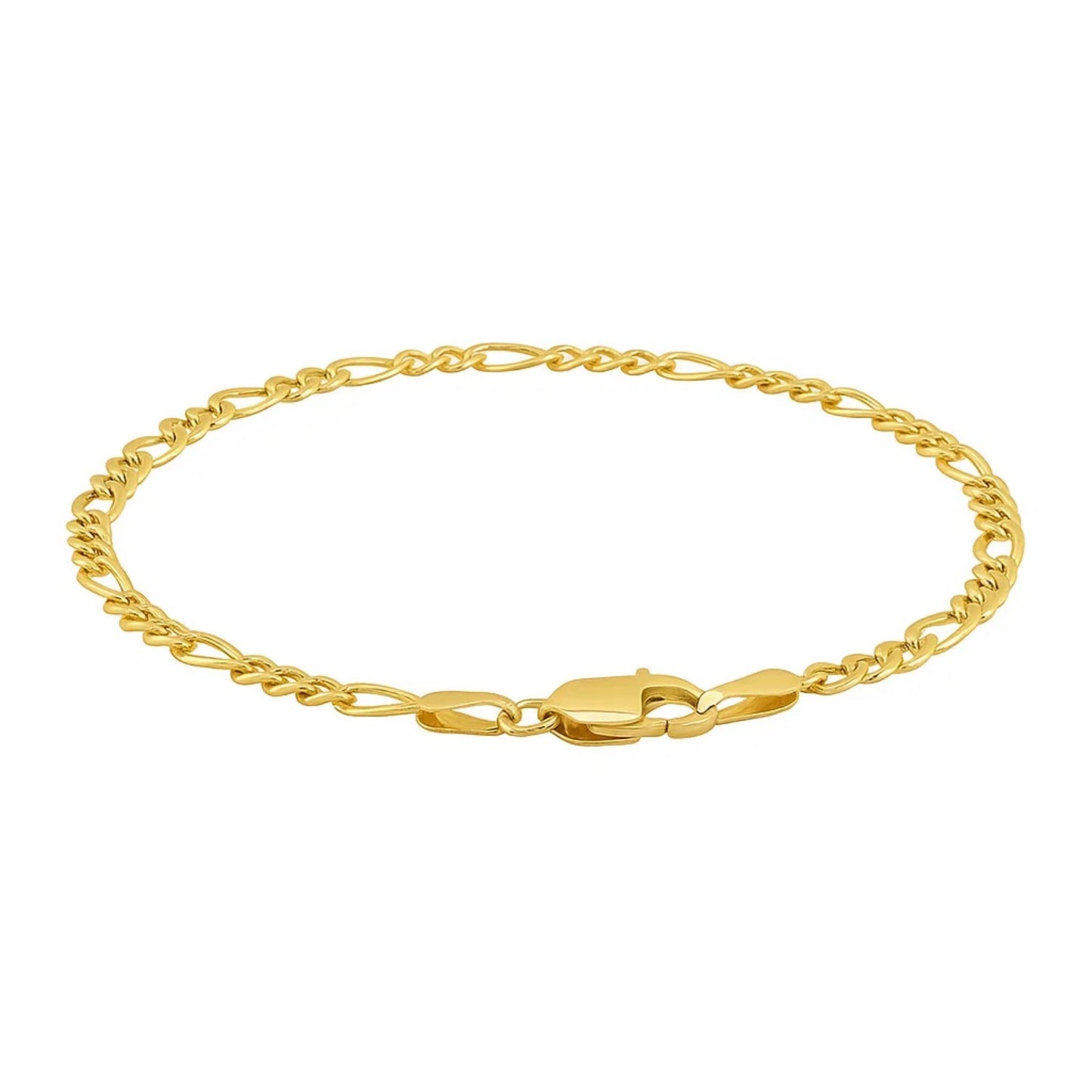10k Yellow Gold Link Figaro Bracelet (2.60 mm)