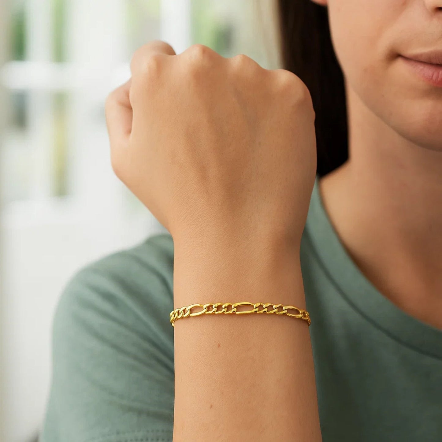 10k Yellow Gold Link Figaro Bracelet (2.60 mm)