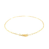 14K Yellow Gold Fine Paperclip Anklet (1.5mm)