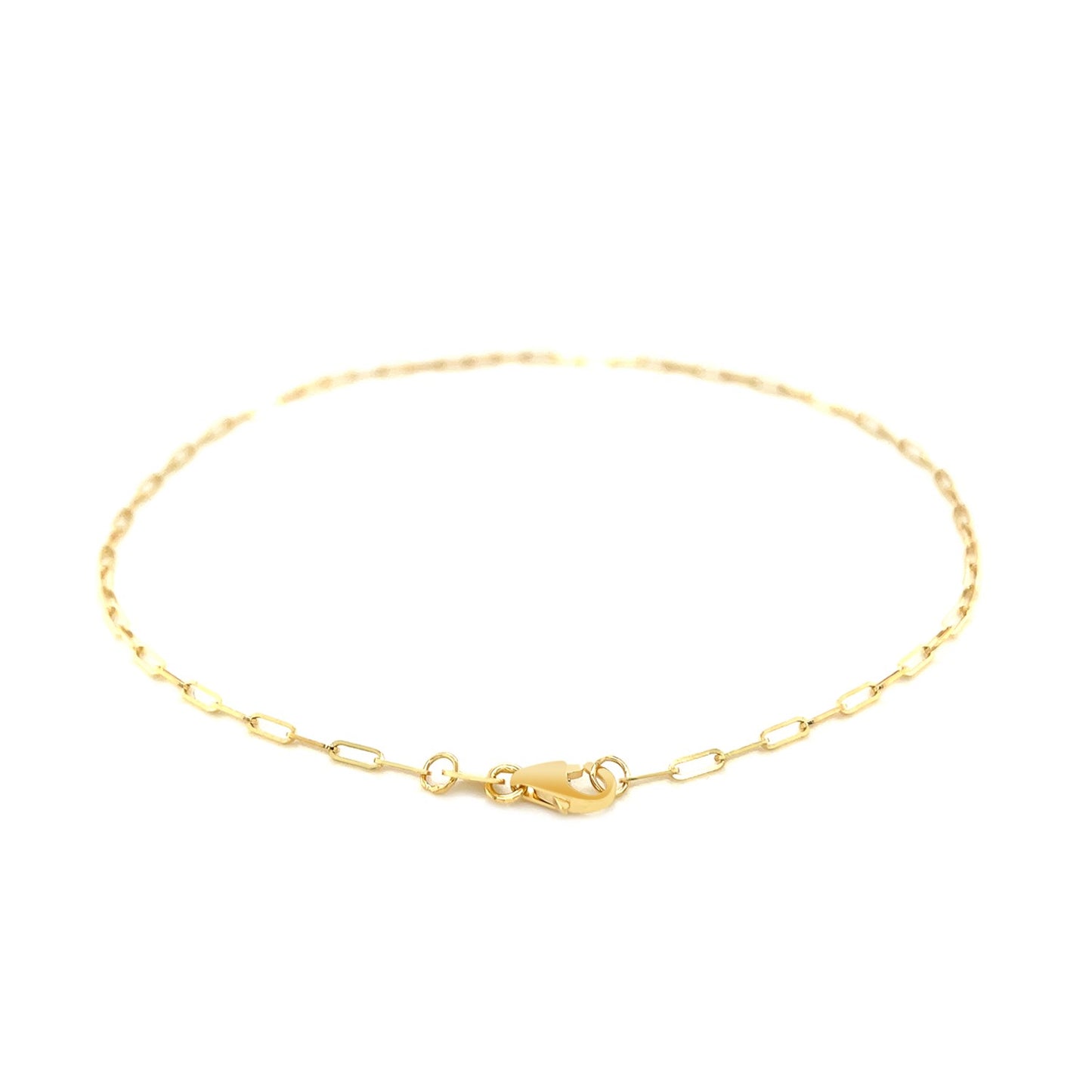 14K Yellow Gold Fine Paperclip Anklet (1.5mm)