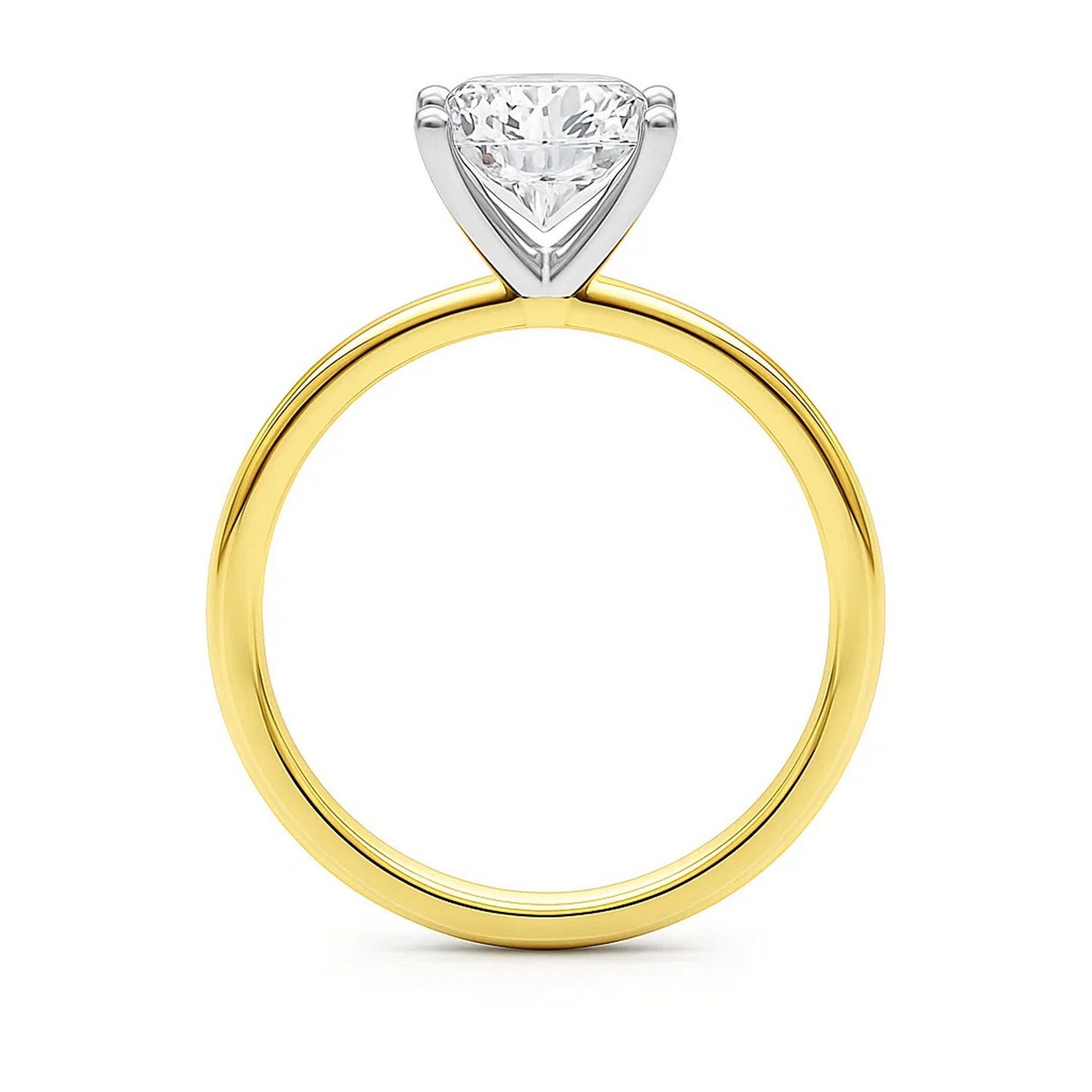 2 Carat Princess Lab Grown IGI G/VS1 Diamond Solitaire Ring in 10K Yellow Gold