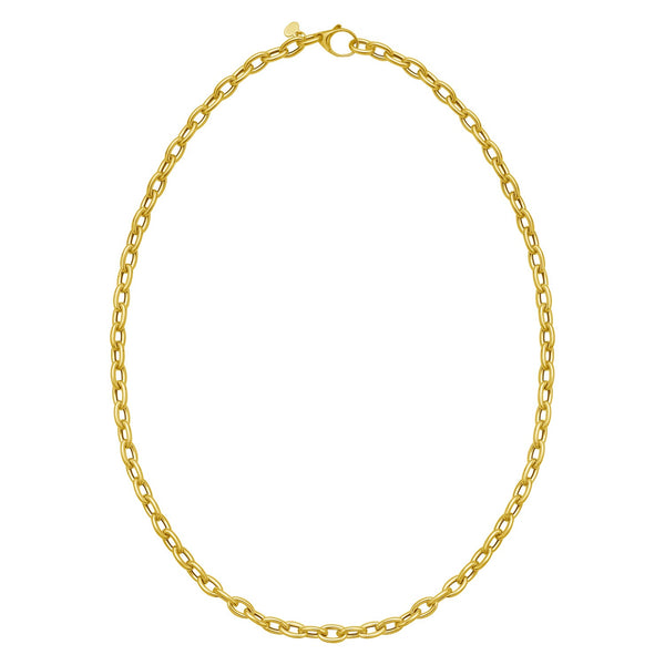 14K Yellow Gold Charm Lock Rolo Chain Necklace (5.10 mm)