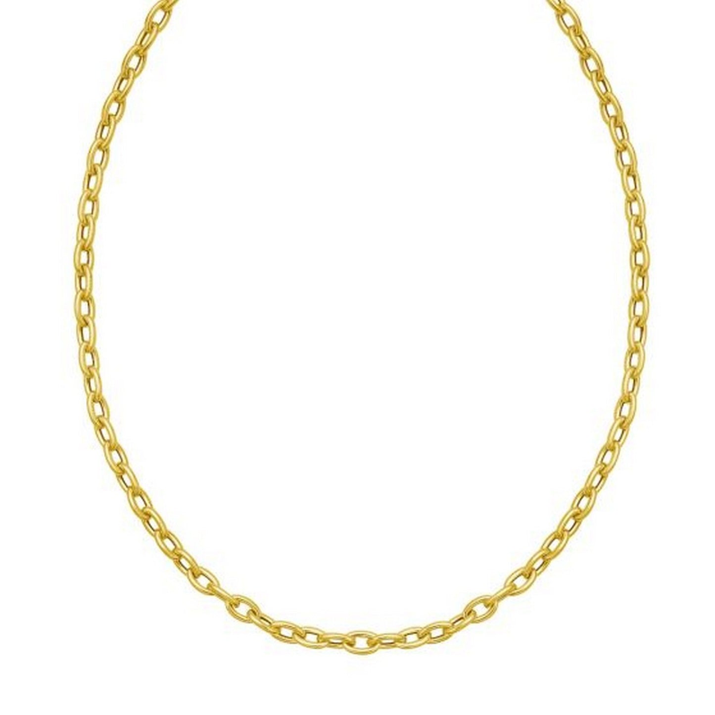 14K Yellow Gold Charm Lock Rolo Chain Necklace (5.10 mm)