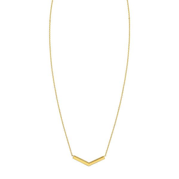 14K Yellow Gold Chevron Necklace