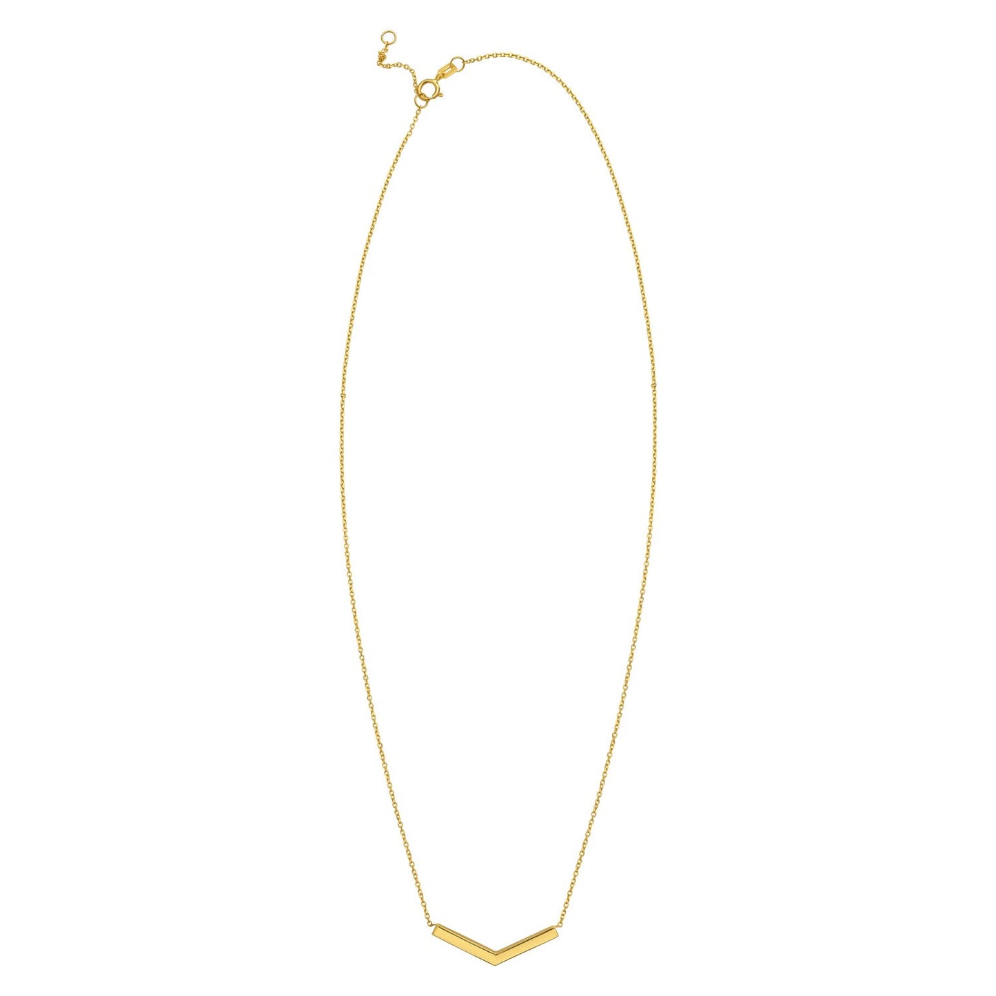 14K Yellow Gold Chevron Necklace