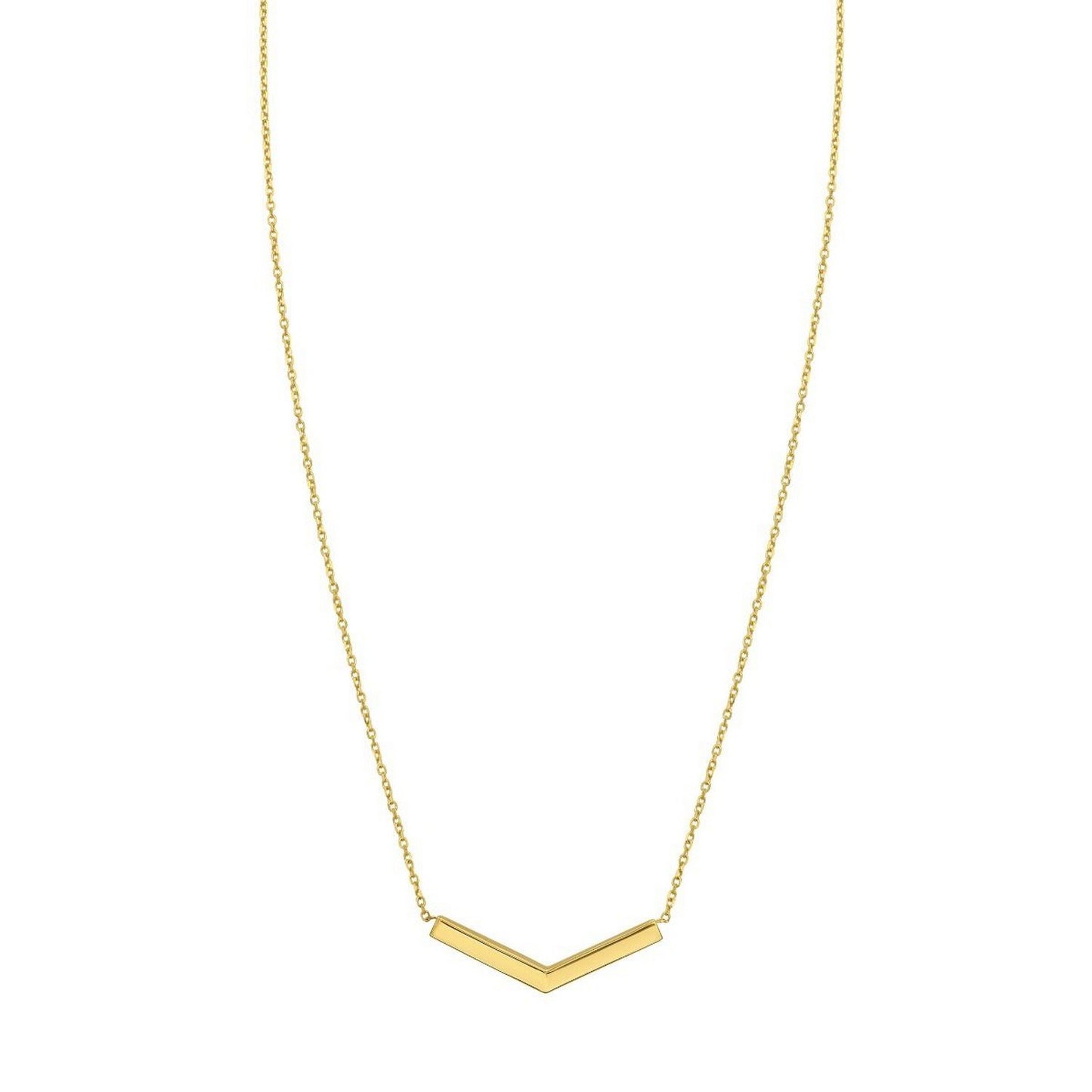 14K Yellow Gold Chevron Necklace