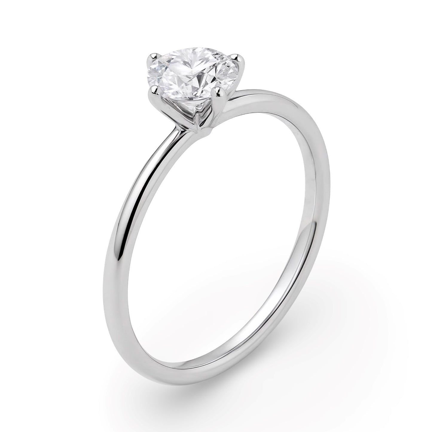 1 Carat Round Lab Grown IGI G/VS1 Diamond Solitaire Ring in 10K White Gold