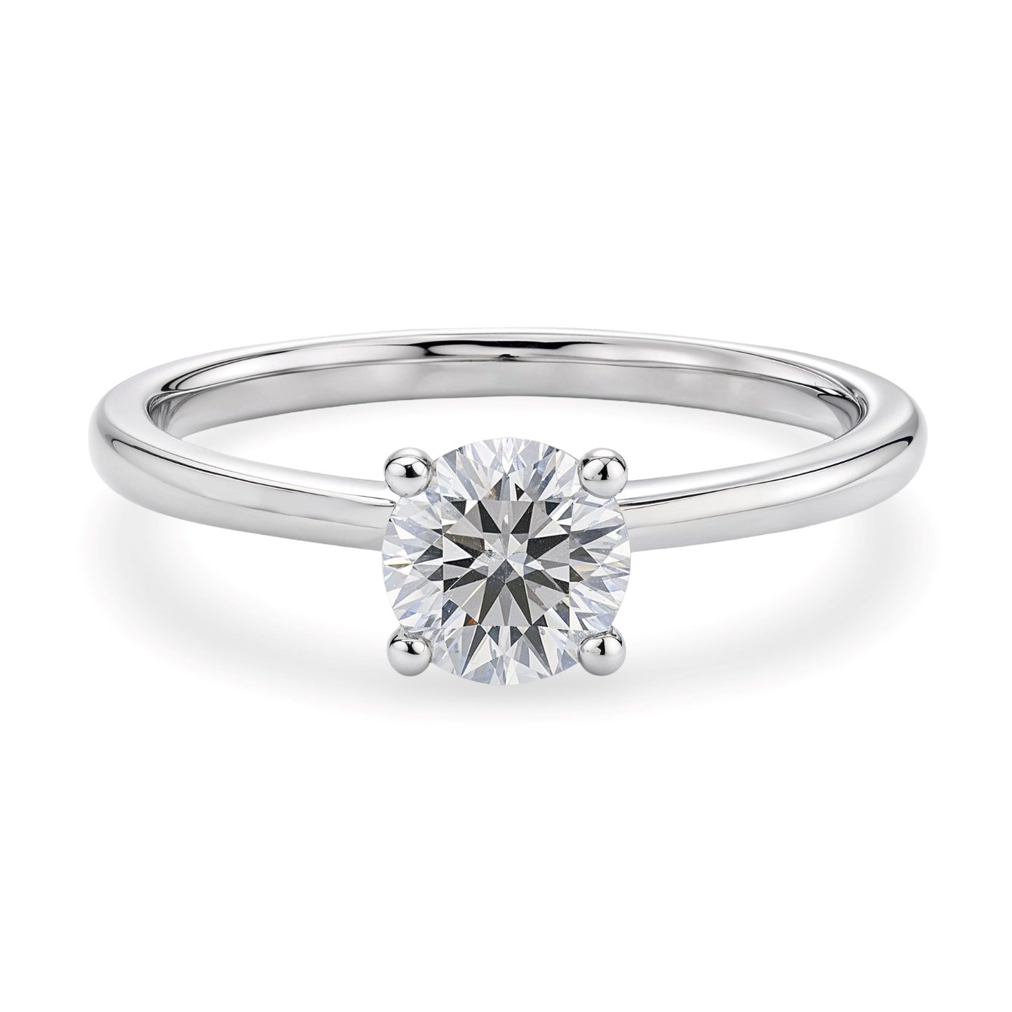 1 Carat Round Lab Grown IGI G/VS1 Diamond Solitaire Ring in 10K White Gold