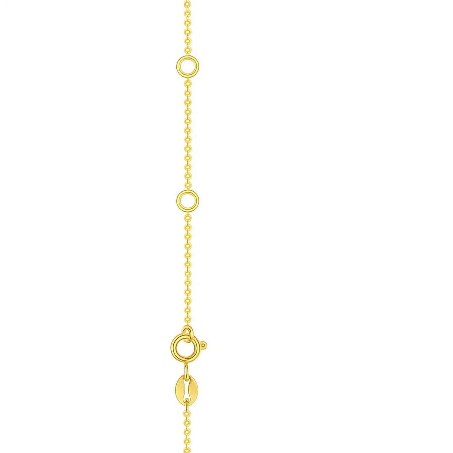 14K Yellow Gold Blue And White Topaz Dancing Drop Necklace