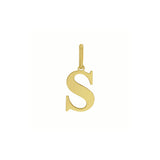 14K Yellow Gold Initial S Charm Pendant