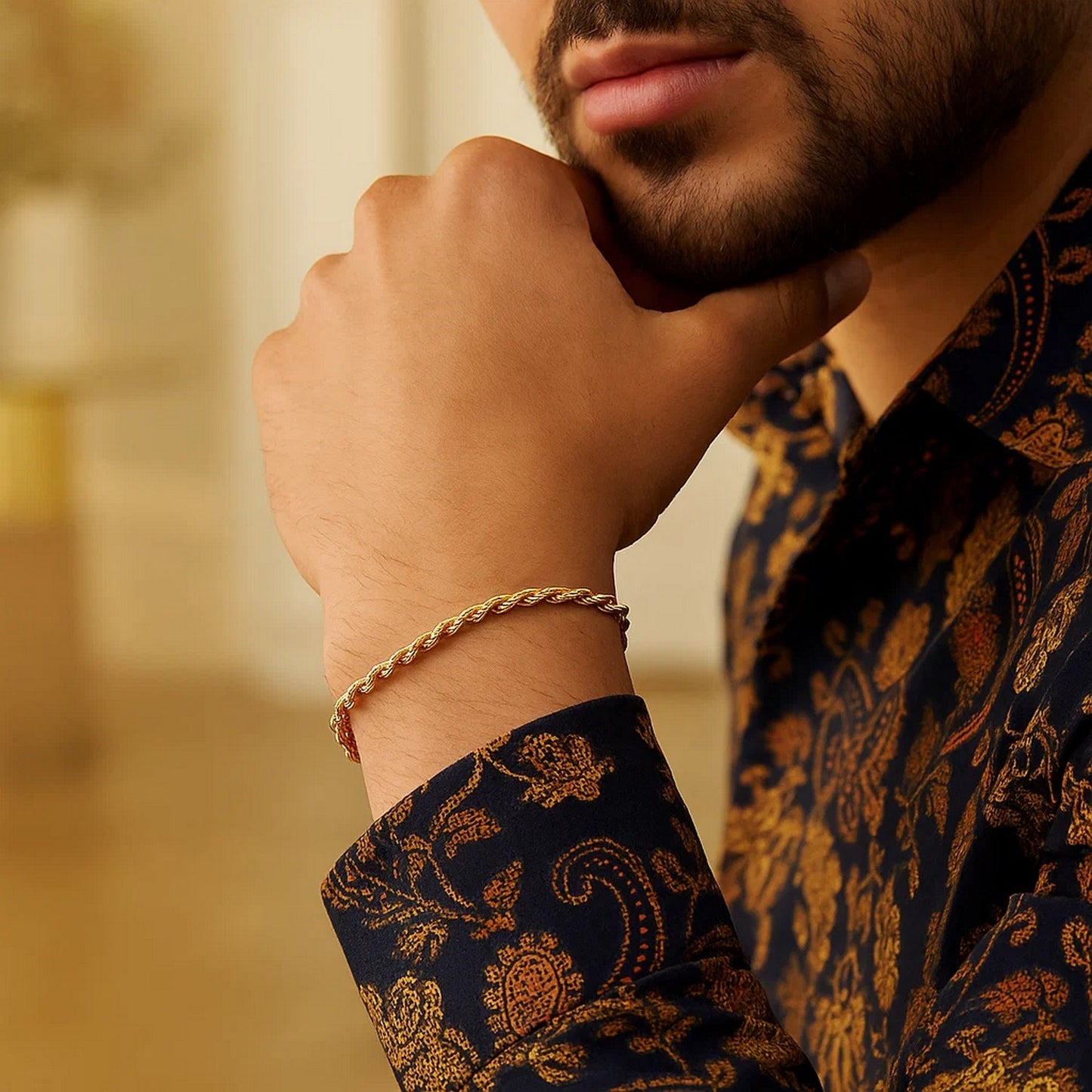 Lite Rope Chain Bracelet in 10k Yellow Gold  (3.20 mm)