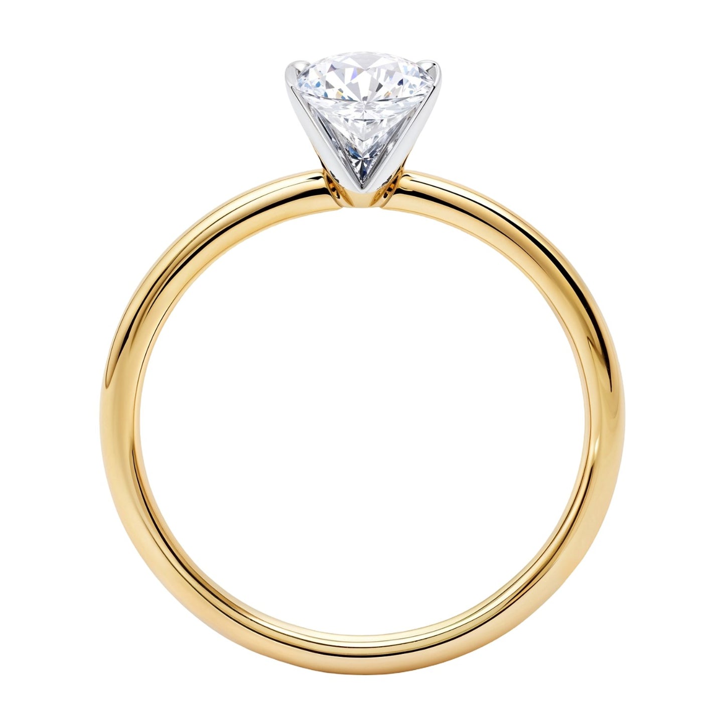 1 Carat Oval Lab Grown IGI G/VS1 Diamond Solitaire Ring in 10K Yellow Gold