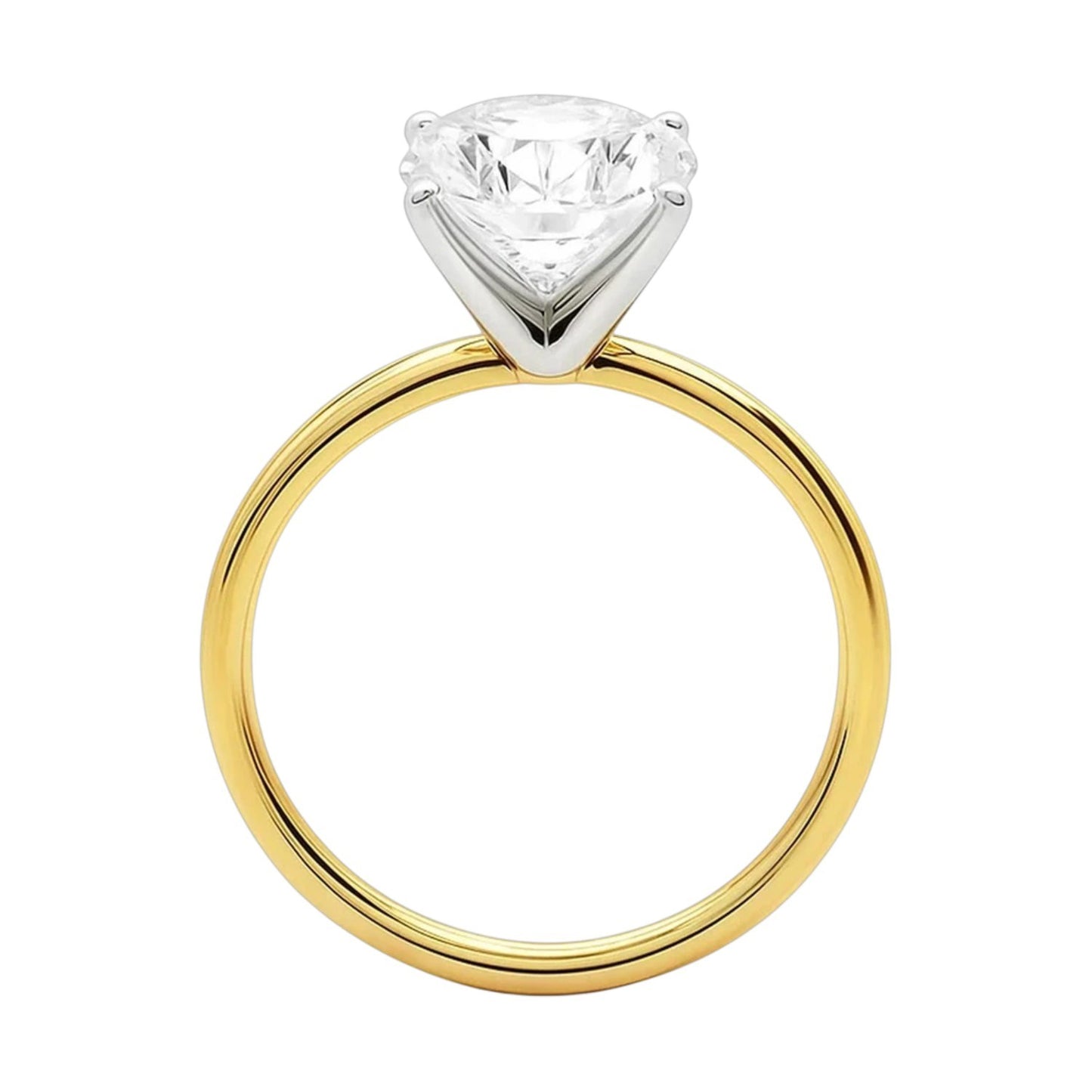 5 Carat Oval Lab Grown IGI G/VS1 Diamond Solitaire Ring in 10K Yellow Gold