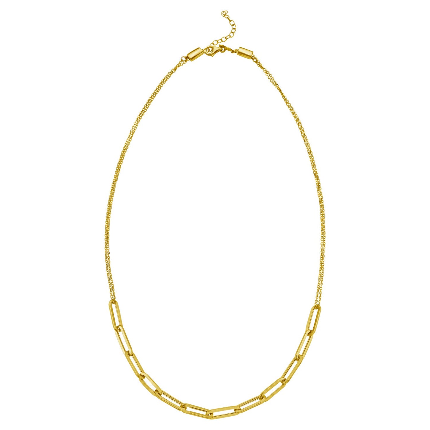 14K Yellow Gold Adjustable Paperclip Link Necklace
