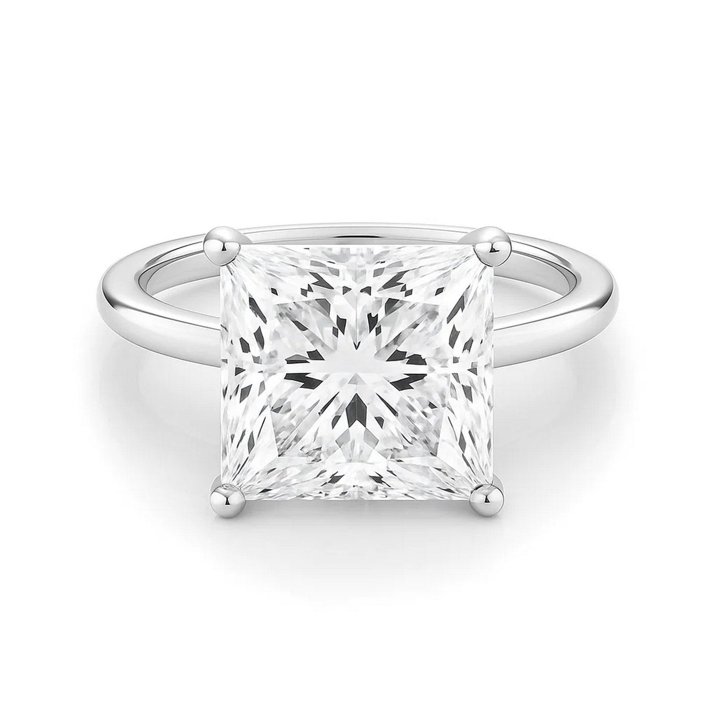 5 Carat Princess Lab Grown IGI G/VS1 Diamond Solitaire Ring in 10K White Gold