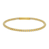 14K Two Tone Gold Diamond Cut Bead Chain Bracelet (3.30 mm)