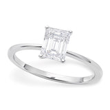 1 Carat Radiant Lab Grown IGI G/VS1 Diamond Solitaire Ring in 14K White Gold