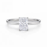 1 Carat Radiant Lab Grown IGI G/VS1 Diamond Solitaire Ring in 14K White Gold