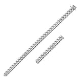 14k White Gold Classic Miami Cuban Solid Bracelet (5.00 mm)