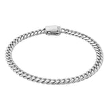 14k White Gold Classic Miami Cuban Solid Bracelet (5.00 mm)