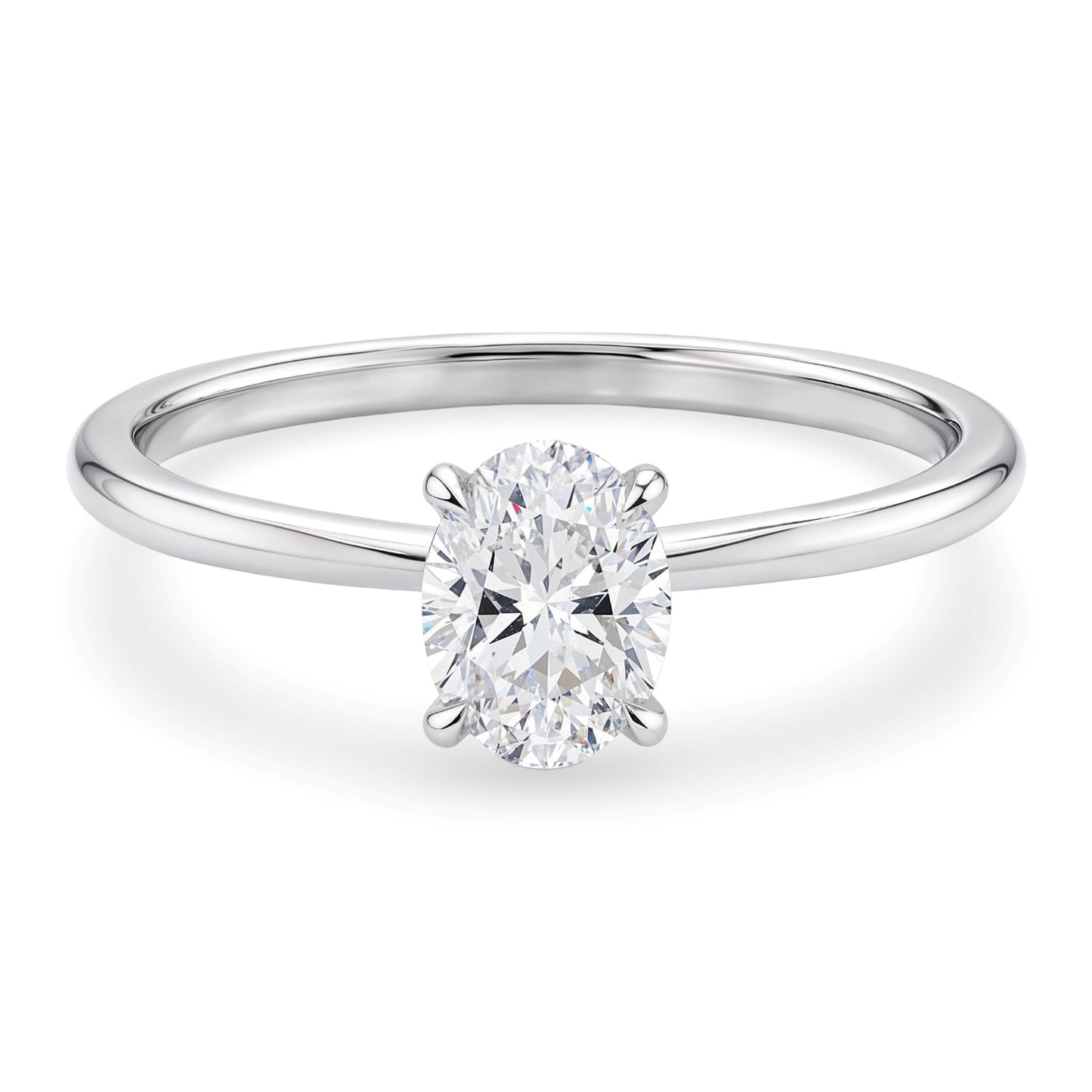 1 Carat Oval Lab Grown IGI G/VS1 Diamond Solitaire Ring in 10K White Gold