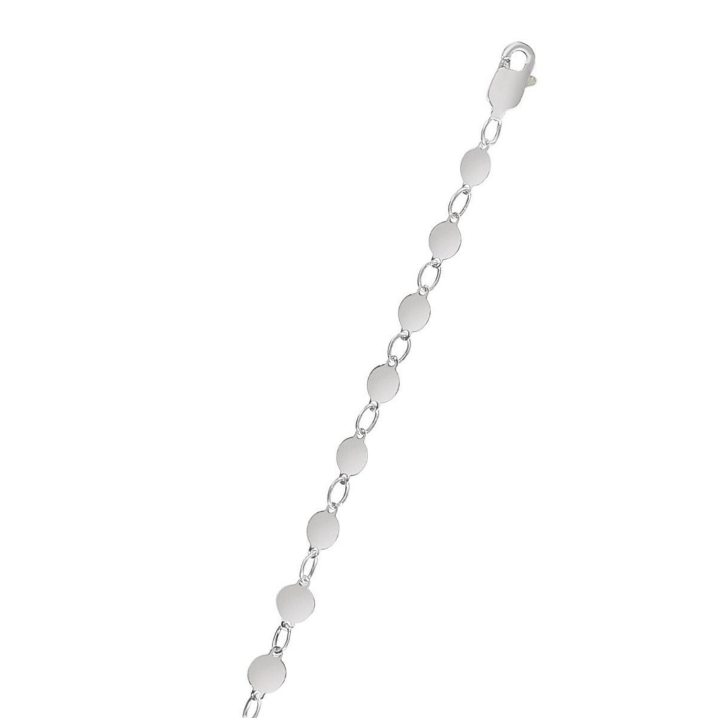 14k White Gold Necklace with Polished Circles