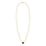 14K Yellow Gold Garnet Heart Necklace (1.50 mm)