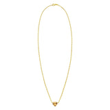 14K Yellow Gold Citrine Heart Necklace (1.50 mm)