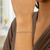 10k White Gold Singapore Bracelet (1.50 mm)