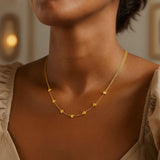 14K Yellow Gold Adjustable Heart Link Necklace