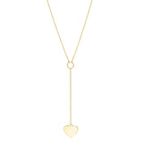 Lariat Heart Necklace in 10K Yellow Gold