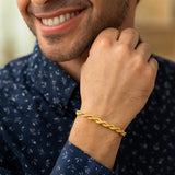 10k Yellow Gold Solid Diamond Cut Rope Bracelet (4.00 mm)