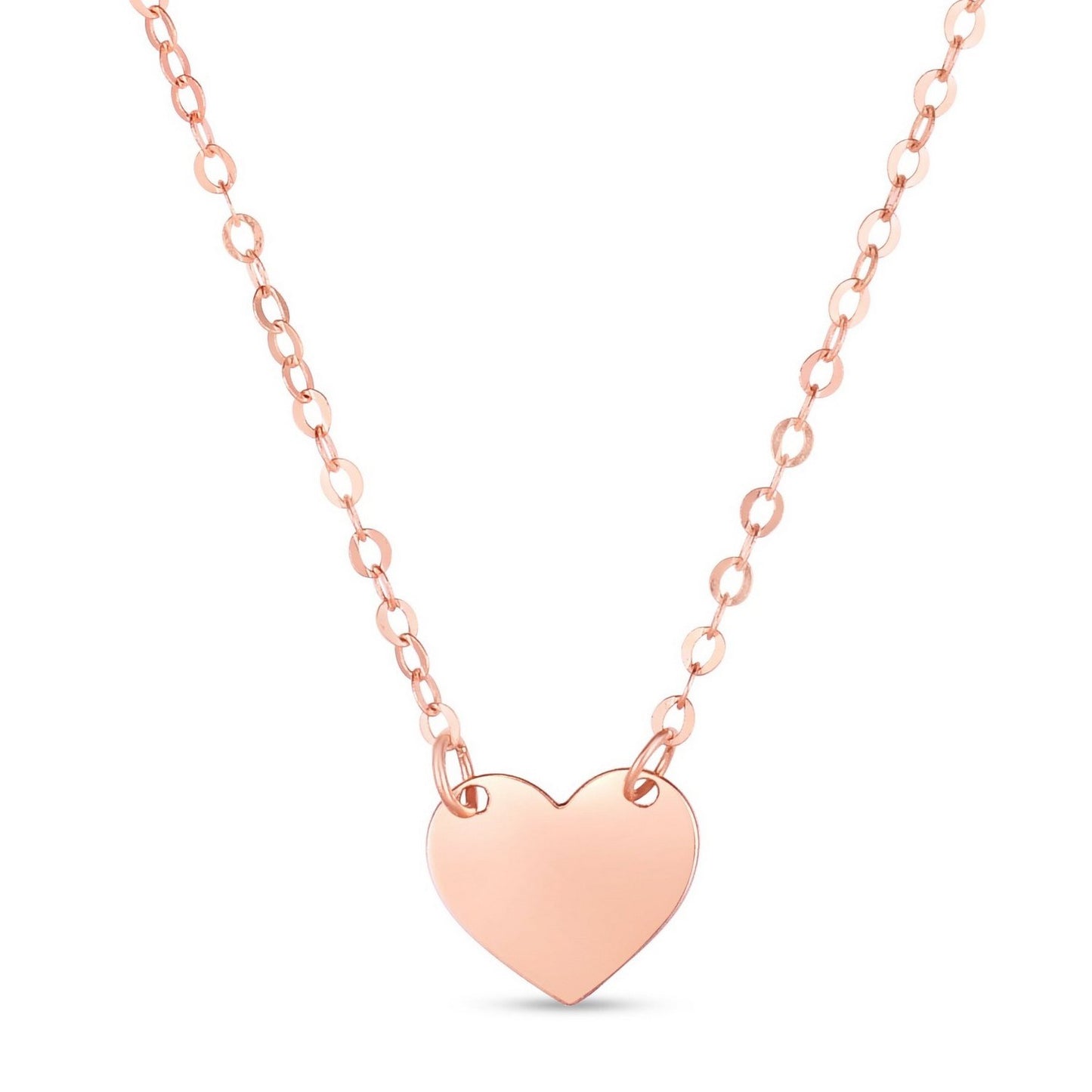 14k Rose Gold Polished Mini Heart Necklace