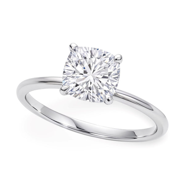 2 Carat Cushion Lab Grown IGI G/VS1 Diamond Solitaire Ring in 10K White Gold