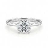 2 Carat Cushion Lab Grown IGI G/VS1 Diamond Solitaire Ring in 10K White Gold