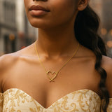 14K Yellow Gold Delicate Heart Necklace