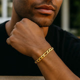 10k Yellow Gold Solid Figaro Bracelet (7.90 mm)