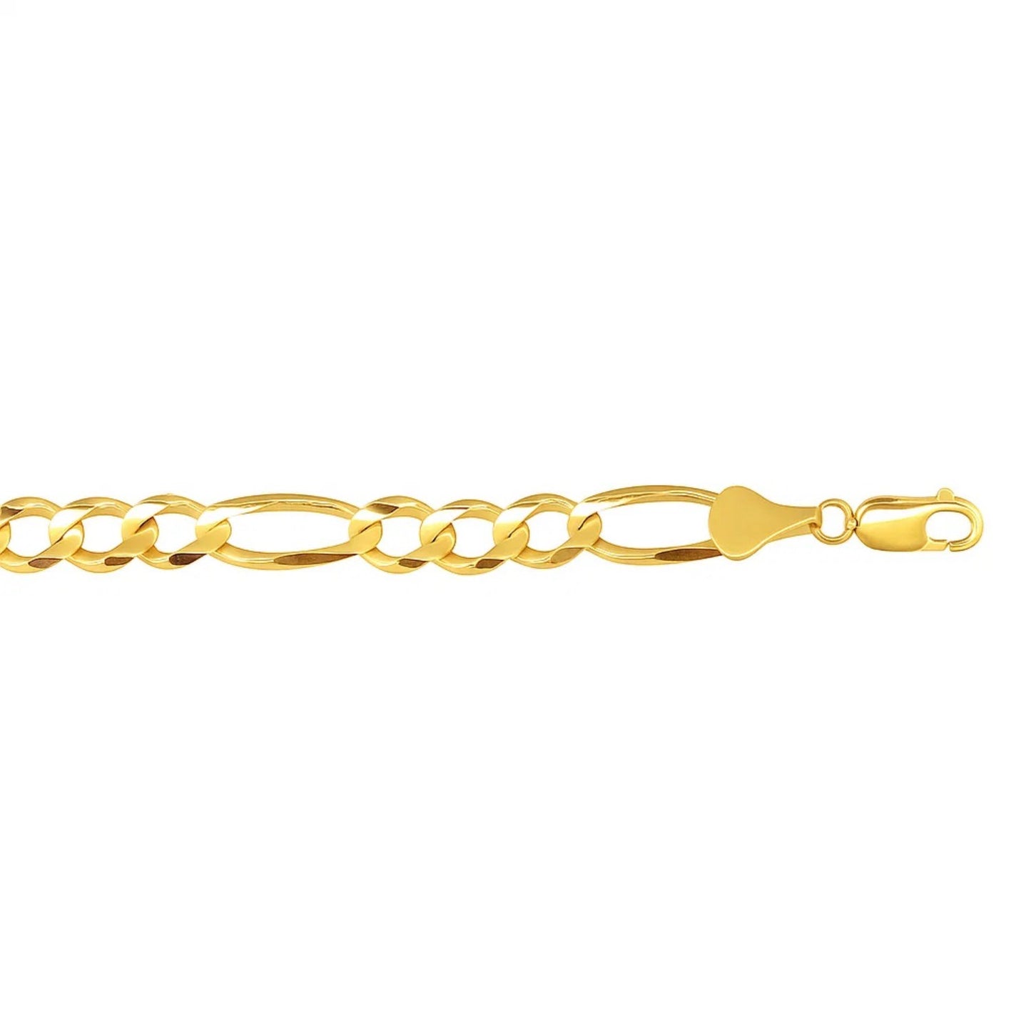 10k Yellow Gold Solid Figaro Bracelet (7.90 mm)