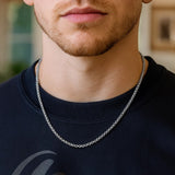 Sterling Silver Rhodium Plated Round Box Chain (1.80 mm)