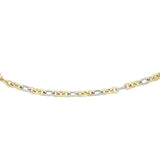 14k Two-Tone Gold Long and Short Style Oval Link Bracelet (7.50 mm)