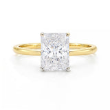 3 Carat Radiant Lab Grown IGI G/VS1 Diamond Solitaire Ring in 10K Yellow Gold
