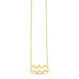 14K Yellow Gold Aquarius Necklace