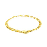 Figaro Chain Heart Bracelet in 10K Yellow Gold (4.50 mm)