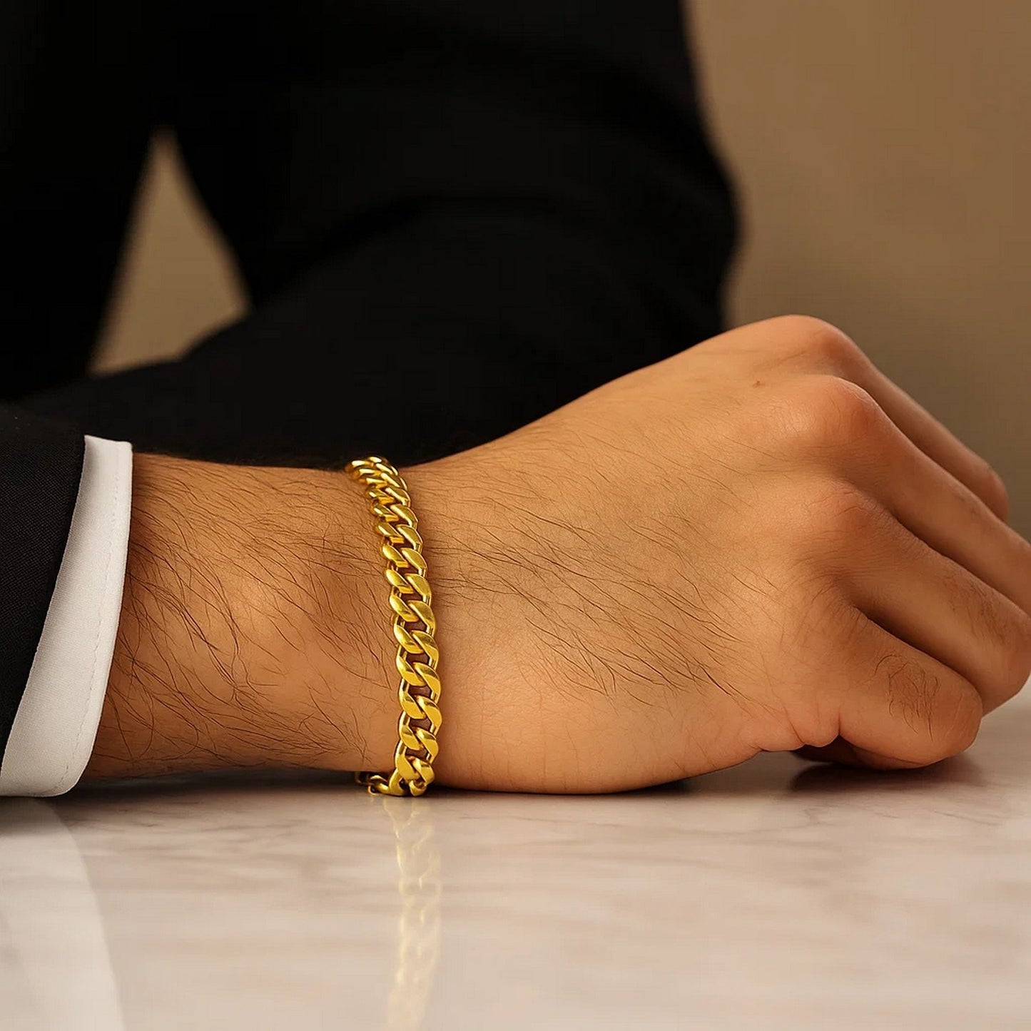 10k Yellow Gold Semi Solid Miami Cuban Bracelet (6.10 mm)