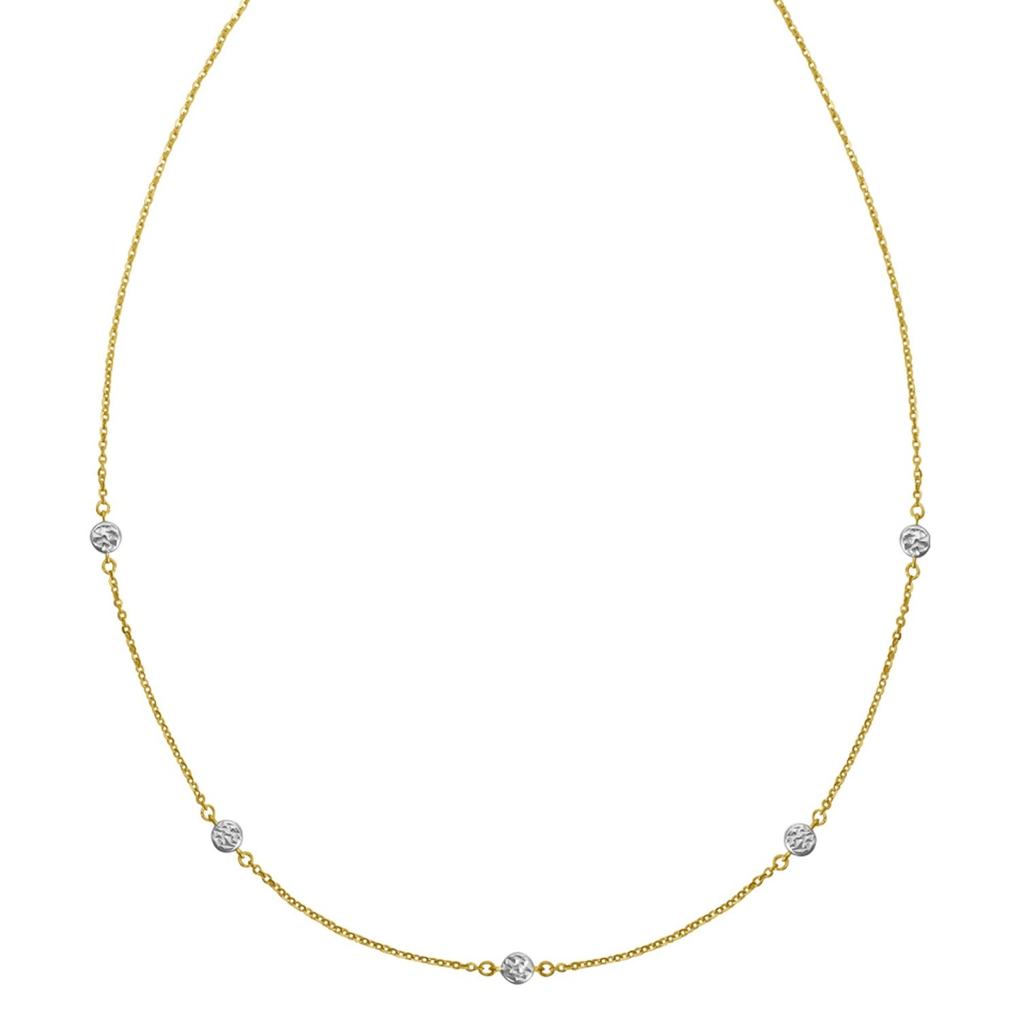 14K Two Tone Gold Classic Paperclip Chain Necklace