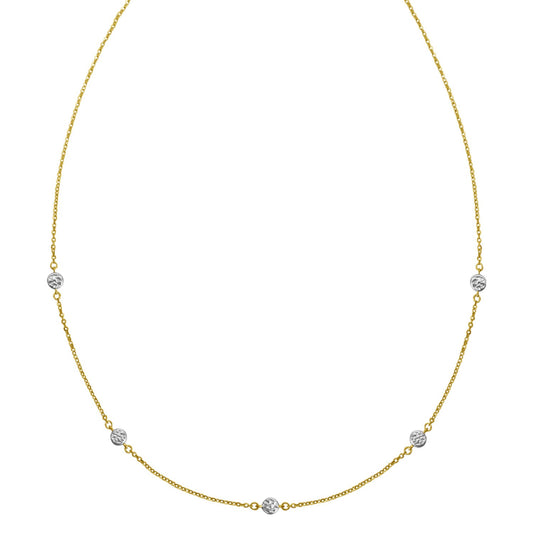 14K Two Tone Gold Classic Paperclip Chain Necklace