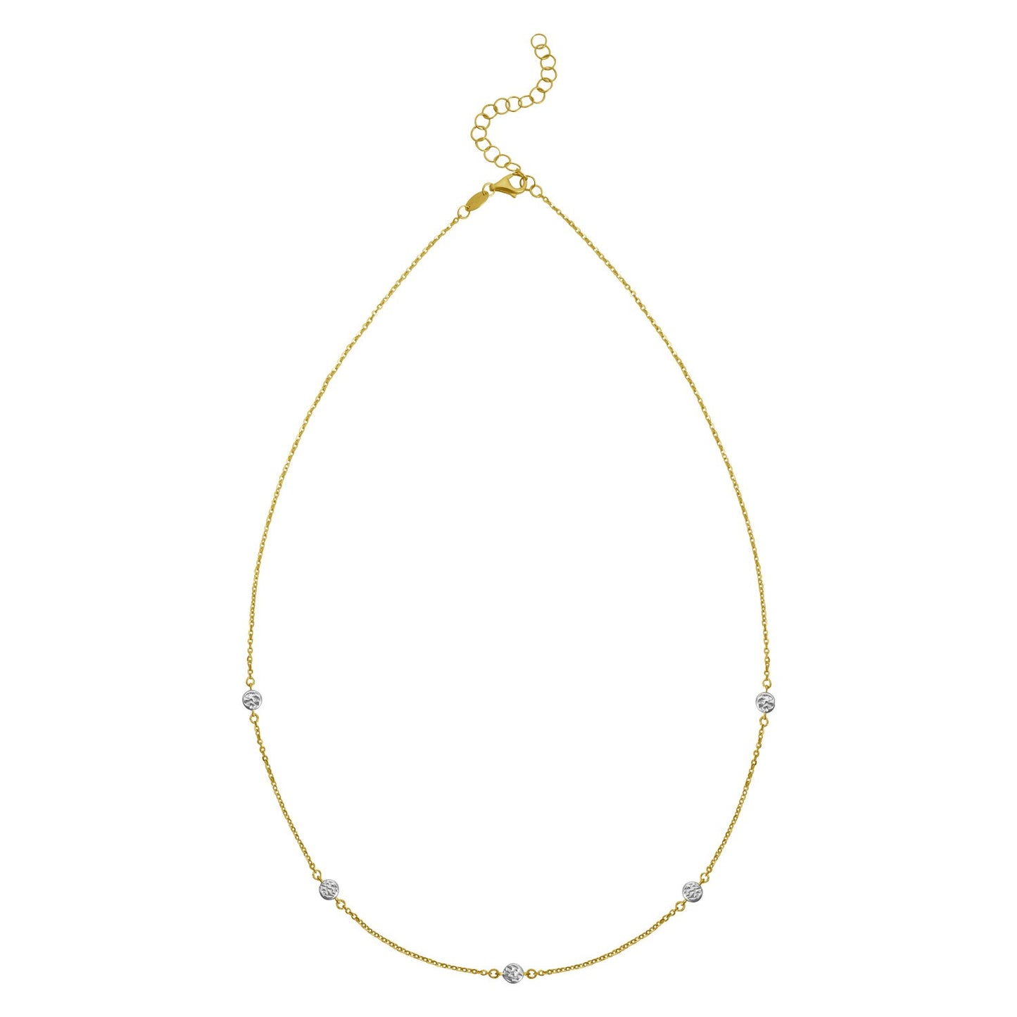 14K Two Tone Gold Classic Paperclip Chain Necklace