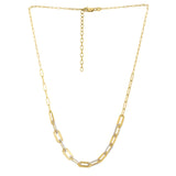 Two Tone Pallina Paperclip Necklace in 14K Gold