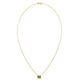 14K Yellow Gold Emerald Cut Peridot Necklace